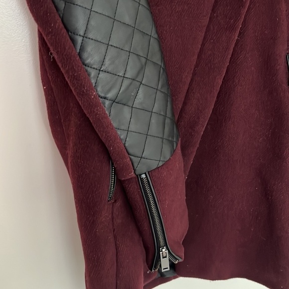 Burgundy Bershka Wool Blend Coat size S - Picture 4 of 7